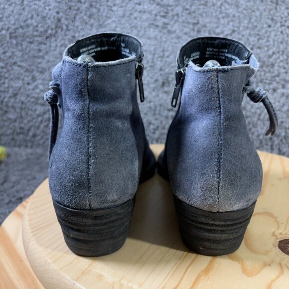 Born Bessie Boots Womens Size 9 Blue Suede Boho Block Heel Ankle Booties - Picture 4 of 9